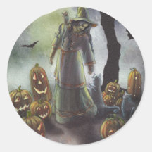 A misty walk at Halloween. Sticker