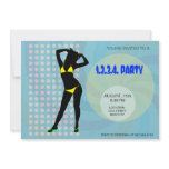 A model wearing a yellow bikini personalised invitations