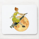 A Modern Witch flies on Vacuum Cleaner to the Moon