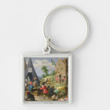 A Monkey Encampment Keychain