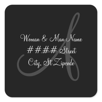 "A" Monogram Return Address Label - Personalise by rubymonkey