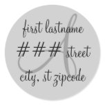 "A" monogram return address label - personalise Stickers