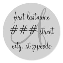 "A" monogram return address label - personalise Stickers