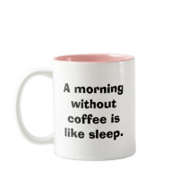 A morning without coffee is like sleep. mug