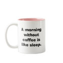 A morning without coffee is like sleep. mugs