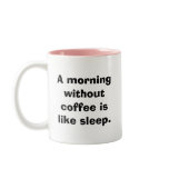 A morning without coffee is like sleep. mugs
