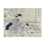 A mother and her son by Nishikawa,Sukenobu Postcard