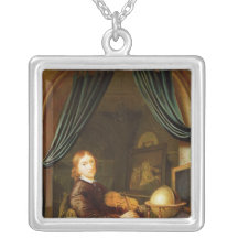 A Musician Playing a Violin by a Draped Casement Pendants