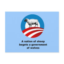A nation of sheep begets a government of wolves postcards