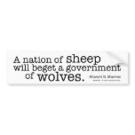 A Nation of Sheep bumper stickers