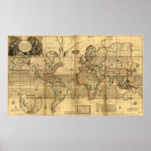 A new and correct map of the whole world print