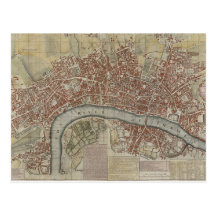 A New and Exact Plan of the Cities of London and W Post Card