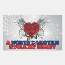A North Dakotan Stole my Heart Rectangular Sticker