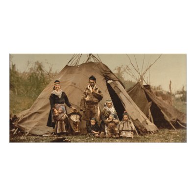 A Norwegian Lapp Family in Norway from 1890 Photo Card by wallarts