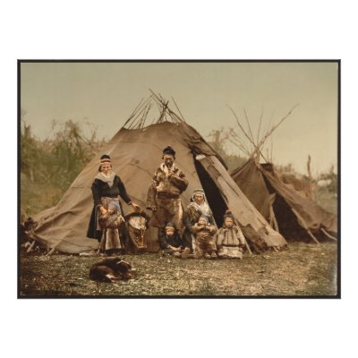 A Norwegian Lapp Family in Norway from 1890 Photo Print by wallarts