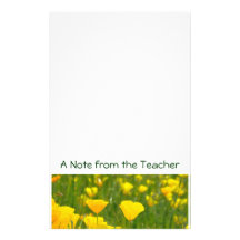A Note from the Teacher Stationery Poppy Flowers