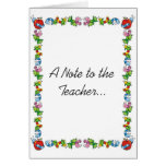  A Note to the Teacher... cards