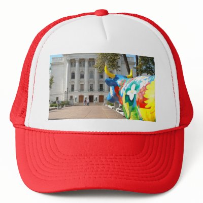 A Painted Cow Admires the Capital Building Hat by JaguarPhotos