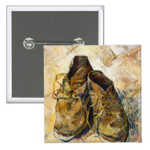 A Pair of Shoes Vincent van Gogh fine art painting Pinback Button