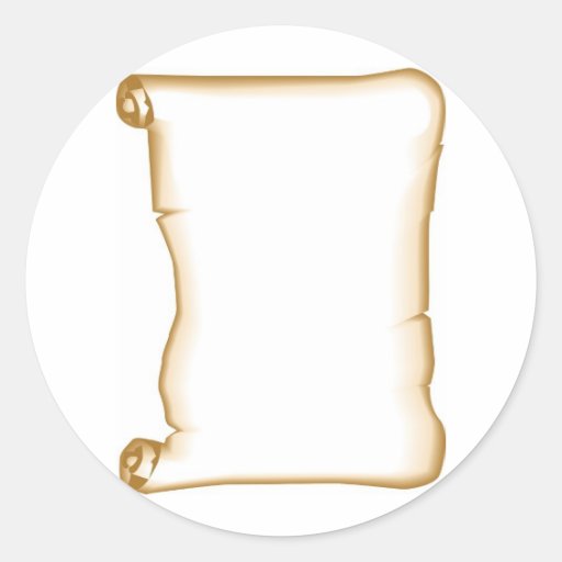A Parchment Scroll Round Stickers