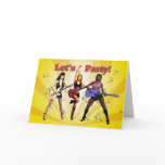 A party invitation with a girl band cards