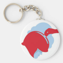 A Penny For Your Thoughs Red & Blue Key Chain