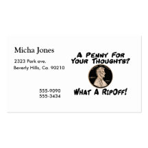 A Penny For Your Thoughts Business Cards