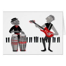 A Percussion man & A Guitarist Note Card