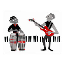 A Percussion man & A Guitarist Postcard