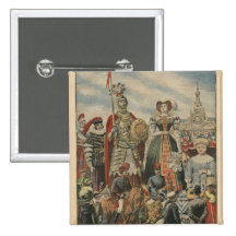 A picturesque and traditional feast pinback button