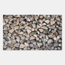 A pile of firewood rectangle sticker