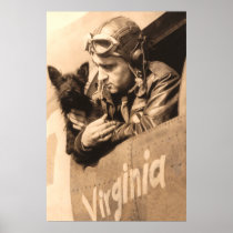 A pilots best friend - Terrier and fighter pilot Posters