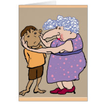 A pinch on the cheek from Aunty Dot Greeting Card