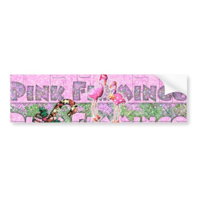 a PINK FLAMINGO Christmas by ~bluedecker97 Bumper Sticker by tikitoon