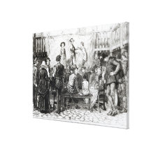 A Play in a London Inn Yard Stretched Canvas Prints