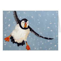 "A Playful Puffin" Horizontal Card