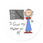 A Plus Teacher Round Sticker