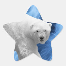 A polar Bear at the frozen waterfall Star Sticker