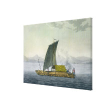 A raft leaving the port of Guayaquil, Ecuador, fro Stretched Canvas Prints