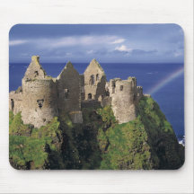 A rainbow strikes mediaeval Dunluce Castle on Mouse Mat