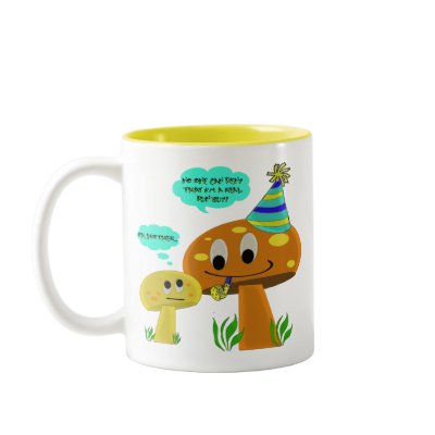 A Real Fun-Guy Mushroom Cartoon Mugs by THarmonArt