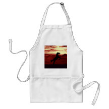 A rearing horse silhouette apron