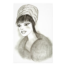 A Retro Girl Custom Stationery