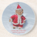 A RIGHT JOLLY OLD ELF BEVERAGE COASTER
