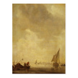 A River Scene, with Fishermen Laying a Net, 1638 Post Cards