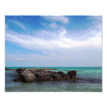 A Rock Island off of Bahamas Beach Photographic Print