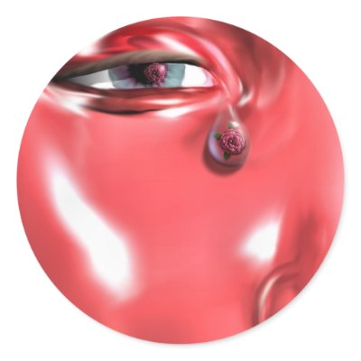 A Rose In A Single Tear Round Stickers by araven