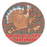 a run for life funny turkey round sticker