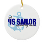 A Sailor Anchored my Heart Christmas Ornaments