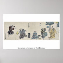 A saruwaka performance by Torii,Kiyonaga Posters